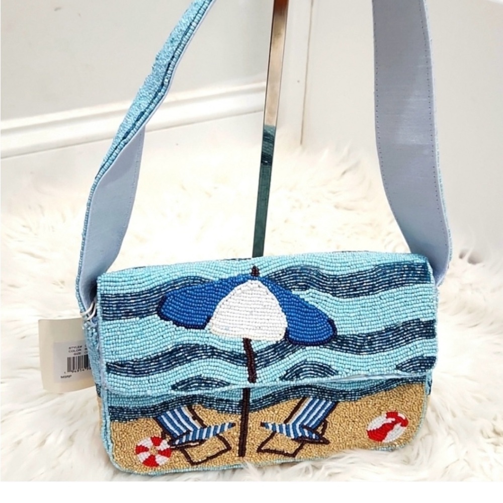Viral Beach Balls-   Beach Themed Beaded Shoulder Bag